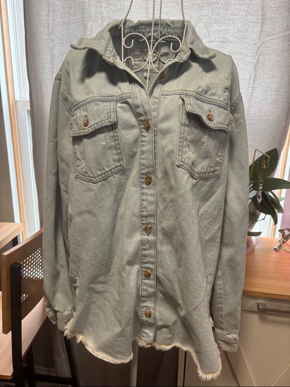 Thread & Supply Faded Blue Denim Jacket Size Medium